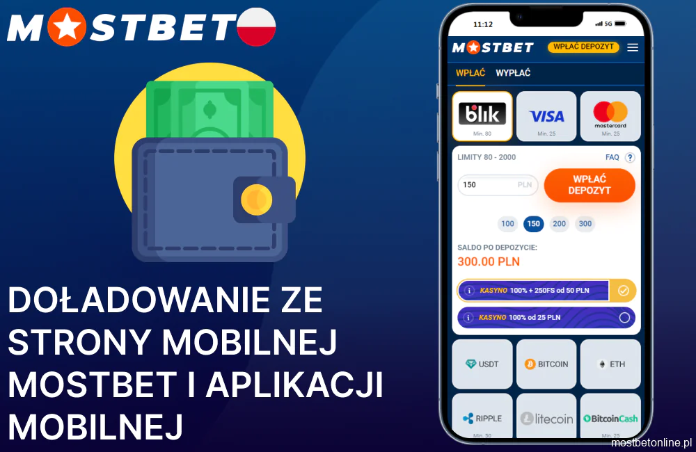 Jak doładować konto w aplikacji Mostbet