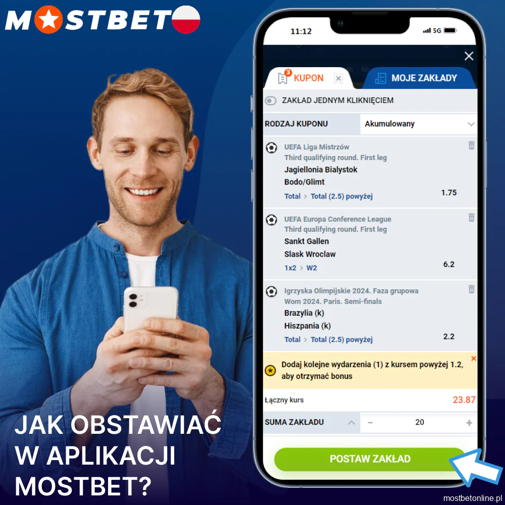 Instrukcja obstawiania w aplikacji Mostbet