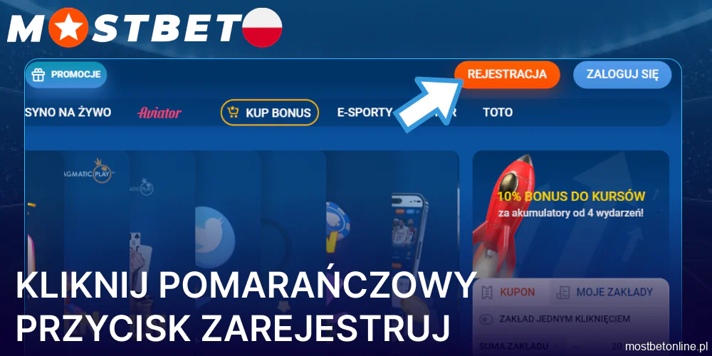 Zarejestruj się na stronie Mostbet