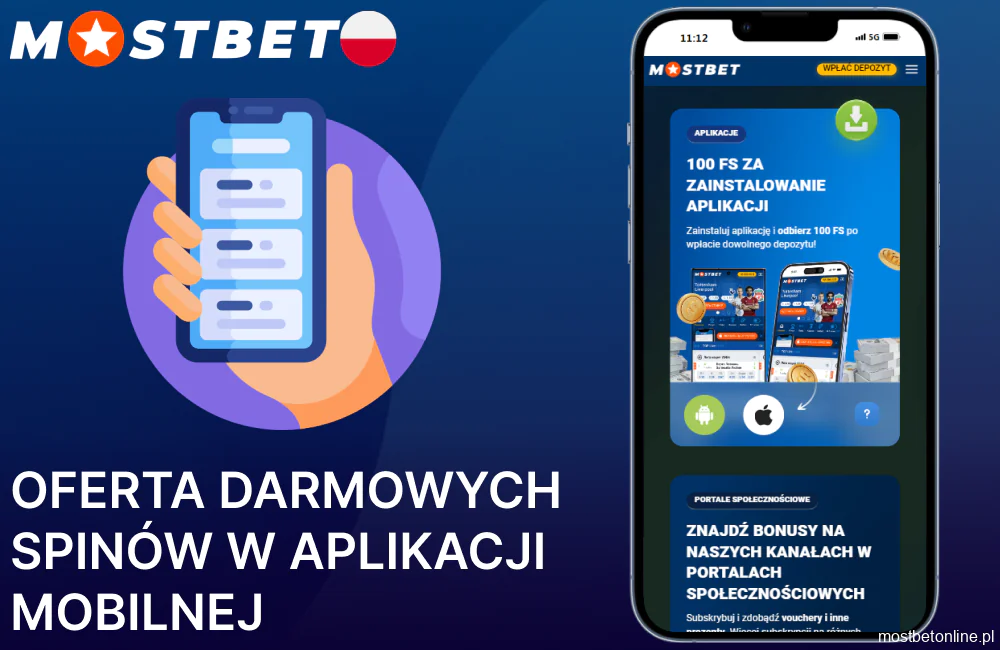 Darmowe spiny w aplikacji mobilnej Mostbet