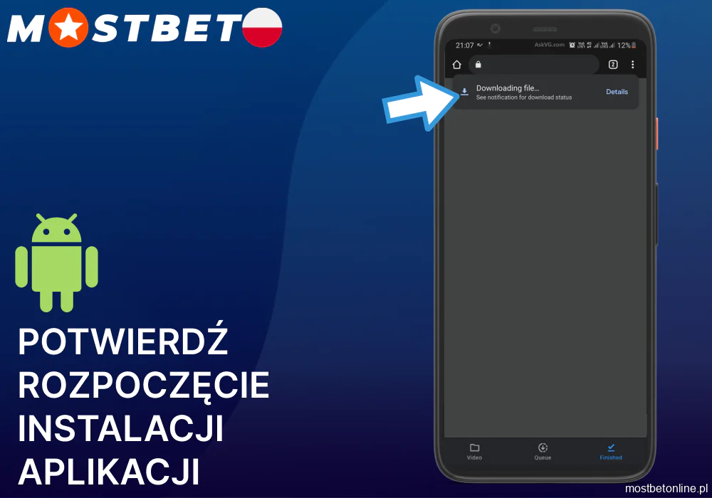 Zezwól na pobranie aplikacji Mostbet