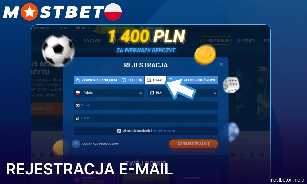 Rejestracja w Mostbet przez e-mail