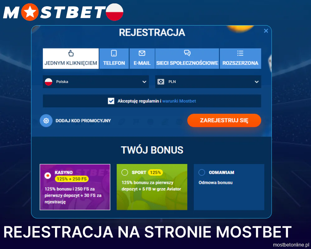 Przewodnik po rejestracji na stronie Mostbet Polska