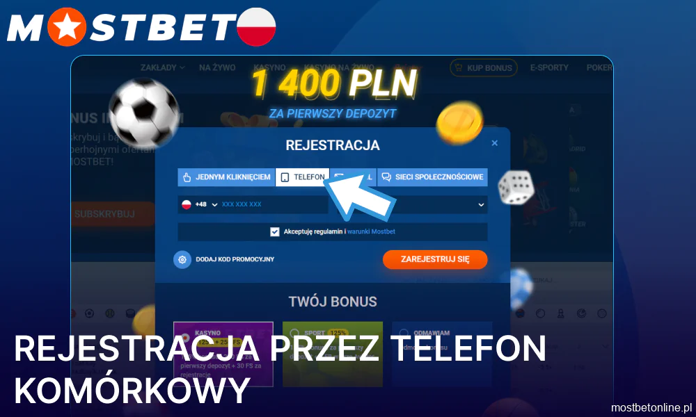 Rejestracja w Mostbet przez numer telefonu