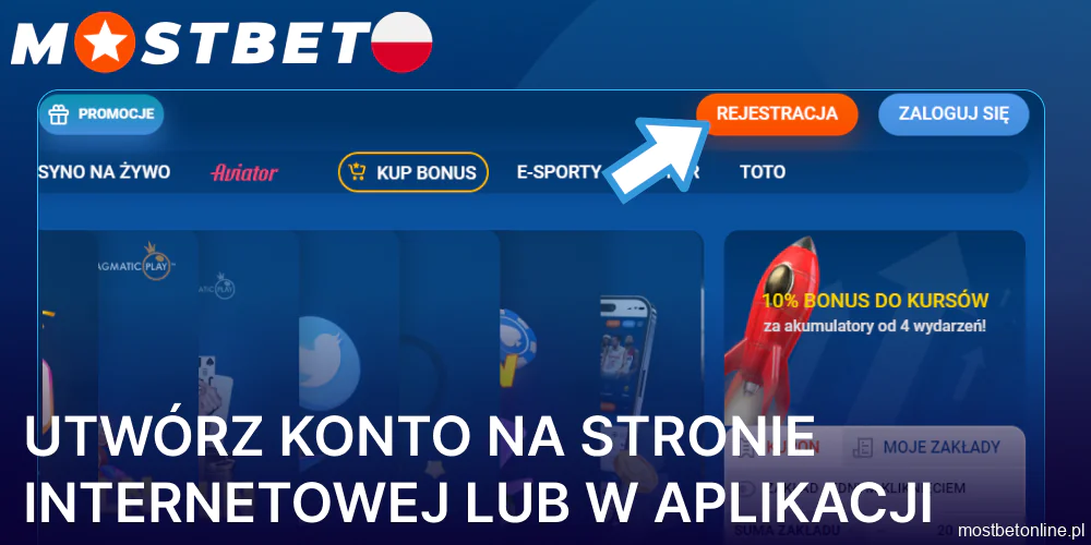 Rejestruj się na stronie lub w aplikacji