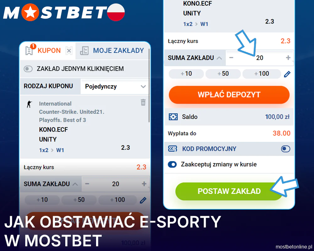 Jak stawiać zakłady na e-sporty w Mostbet