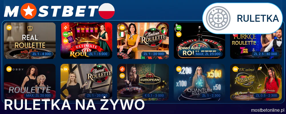 Live ruletka w Mostbet