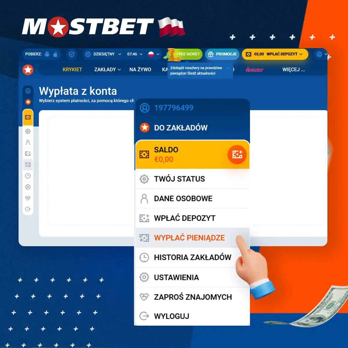 Wybierz opcję wypłaty podczas wypłacania bonusu