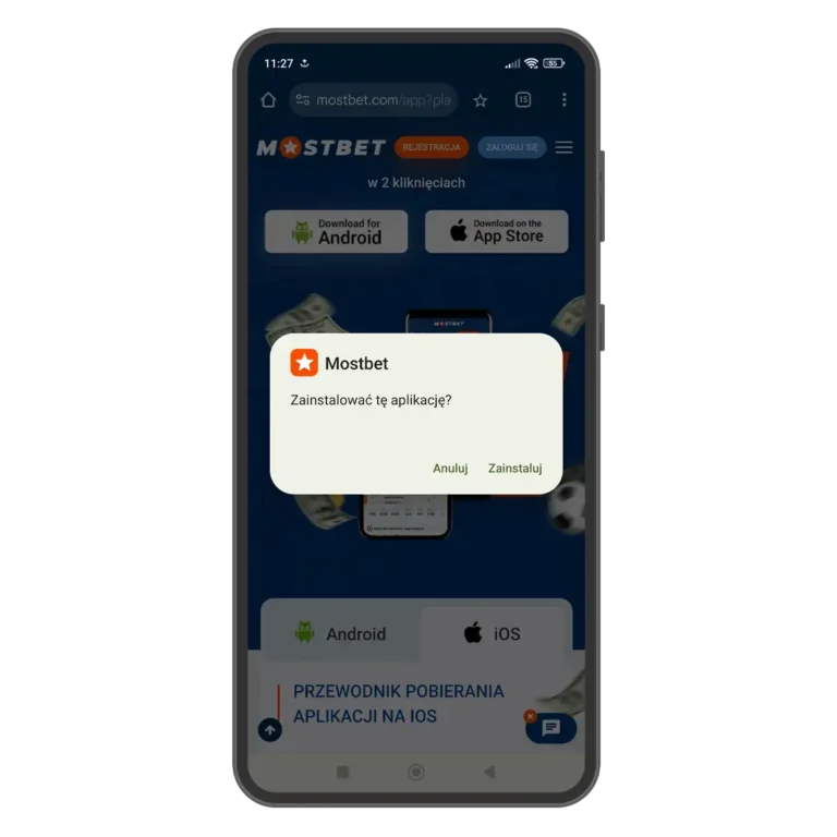 Pobierz i zainstaluj aplikację Mostbet na Androida, krok 2