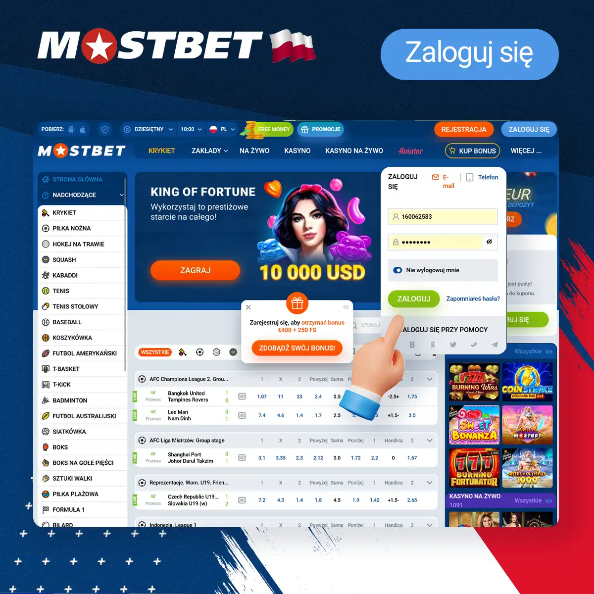 Jak zalogować się do Mostbet po rejestracji w Polsce