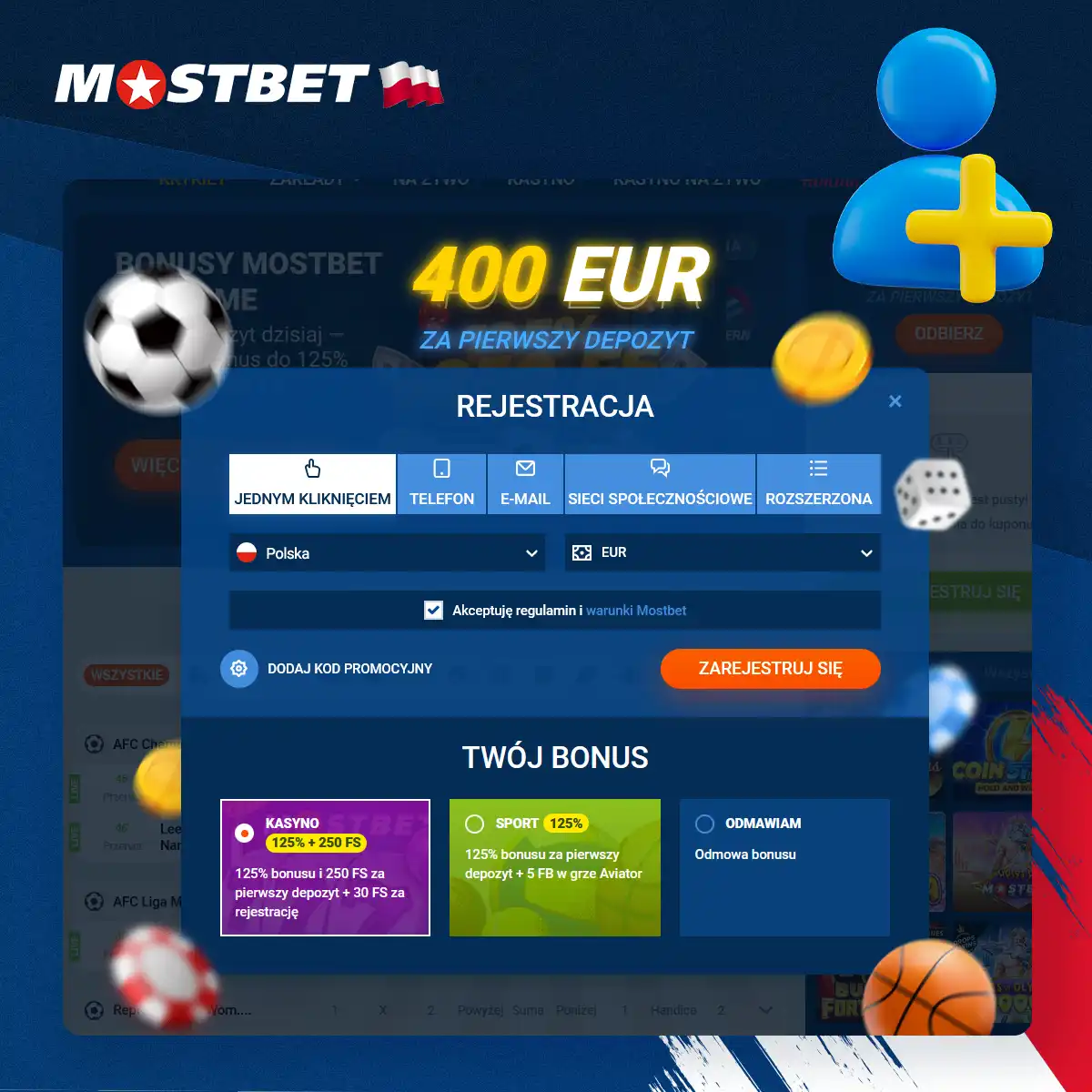 Proces rejestracji w Mostbet Polska