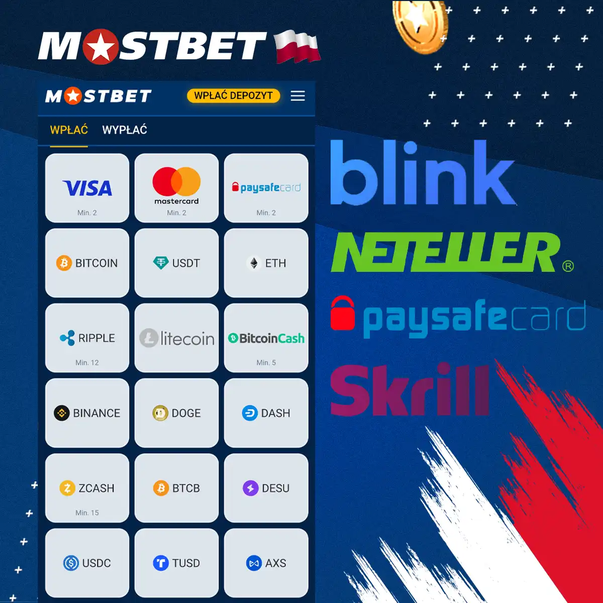 Jak dokonać wpłaty w Mostbet