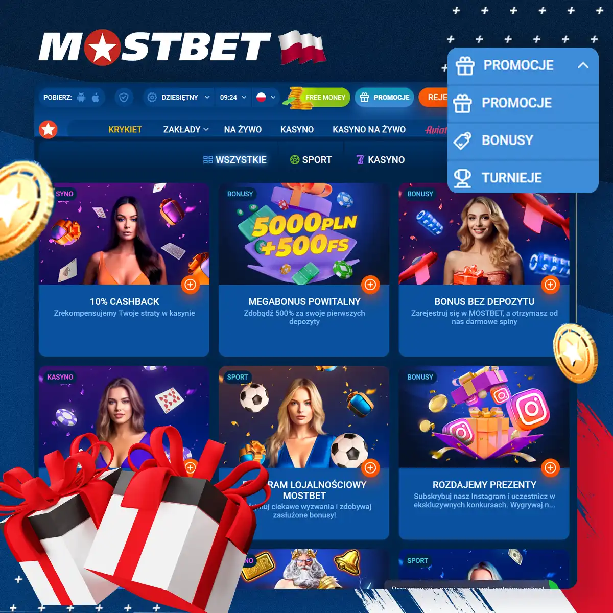 Jakie bonusy oferuje Mostebt w Polsce