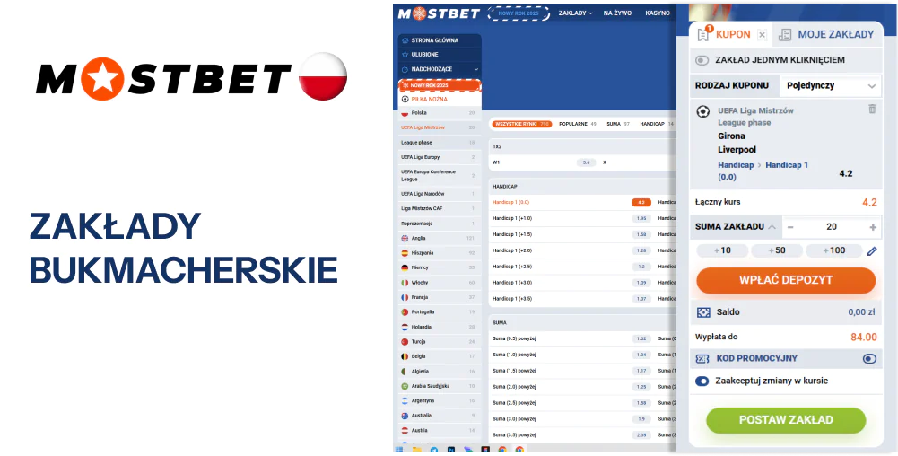 Mostbet oferuje najpopularniejsze opcje zakładów w Polsce