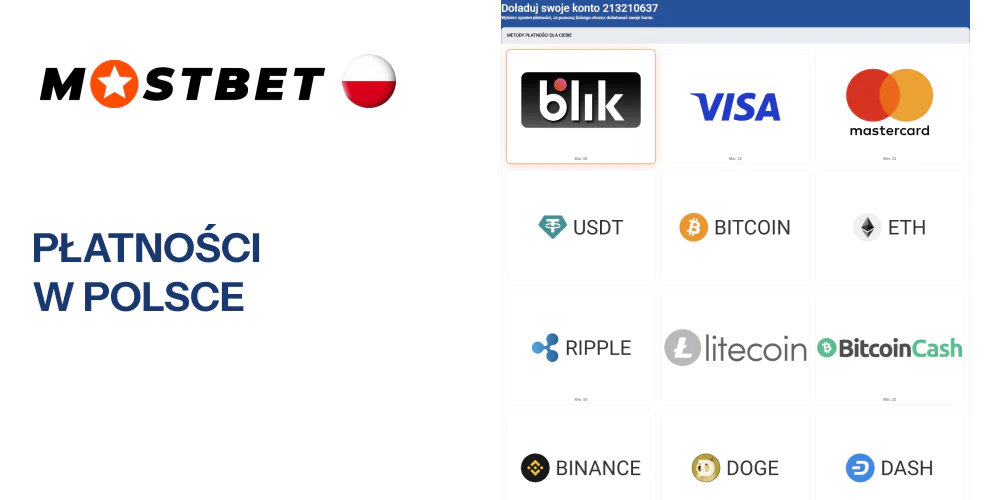 Płatności Mostbet są niezawodne i oferują możliwość dokonywania transakcji w walucie PLN