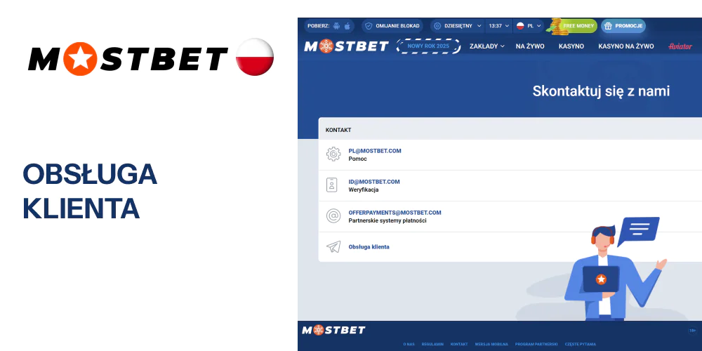 Dział pomocy technicznej Mostbet działa przez całą dobę